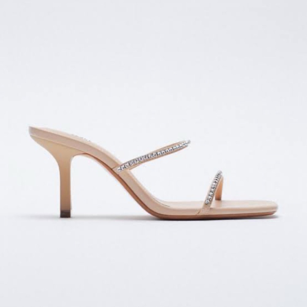New Zara Beige Strappy Heels